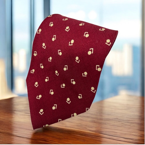 Ralph Lauren Other - Vintage Polo by Ralph Lauren Red Geometric Pattern Handmade Silk Tie  58.5" x 4"